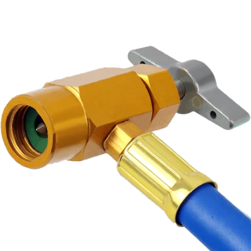 LIYYOO R134a AC Refrigerant Recharge Hose Kit, with Measuring Pressure Gauge and 1/2â€™â€™ Acme Can Opener Tap Dispensing Valve Fit for Car AC Air Conditioning Refrigerant Charging - Image 5